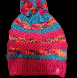 The North Face Beanie Multicolored Pom Pom NWOT